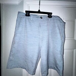 BKE Men's Soft Light Blue Flat Front Shorts